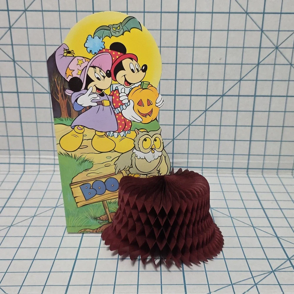 Halloween Mickey Minnie Mouse Die Cut Honeycomb Decoration Walt Disney Co Vintag
